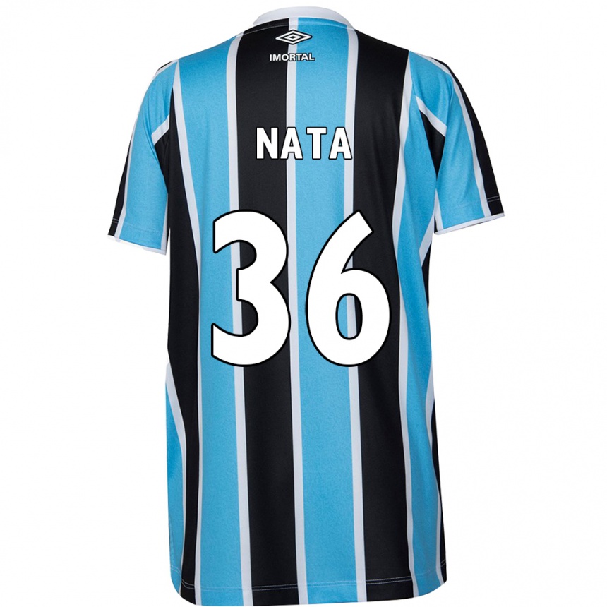 Niño Fútbol Camiseta Natã #36 Azul Negro Blanco 1ª Equipación 2024/25