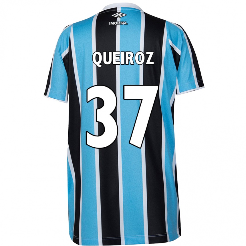 Niño Fútbol Camiseta Du Queiroz #37 Azul Negro Blanco 1ª Equipación 2024/25