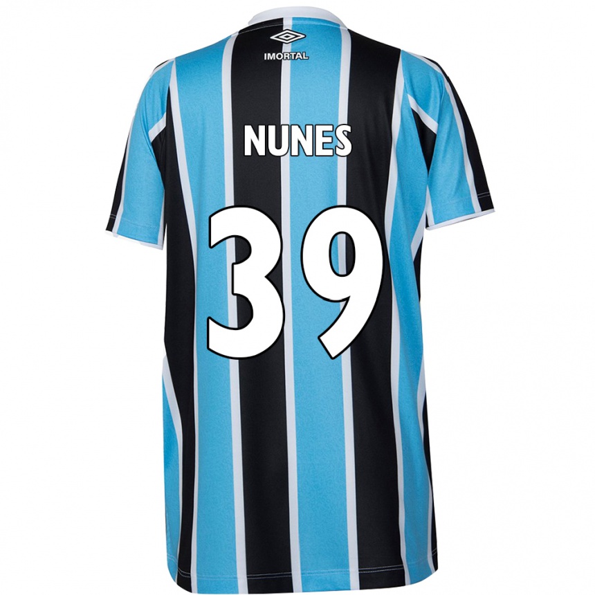 Niño Fútbol Camiseta Gustavo Gomes #39 Azul Negro Blanco 1ª Equipación 2024/25