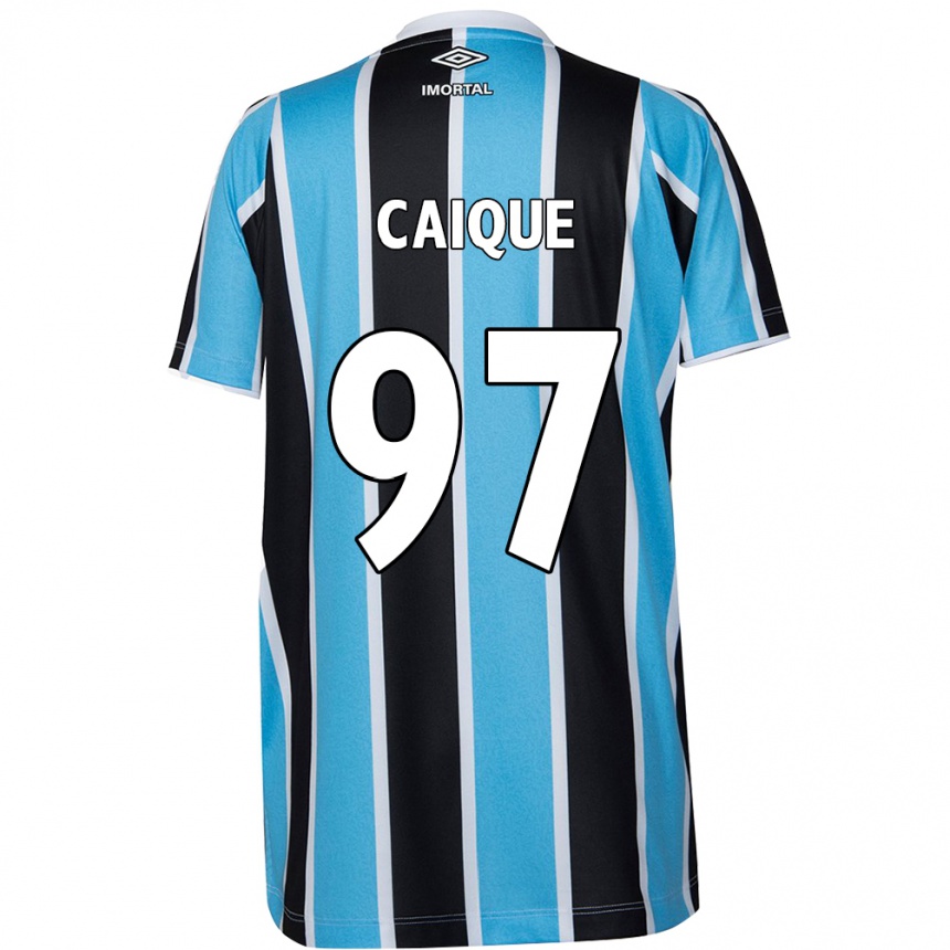 Niño Fútbol Camiseta Caíque #97 Azul Negro Blanco 1ª Equipación 2024/25