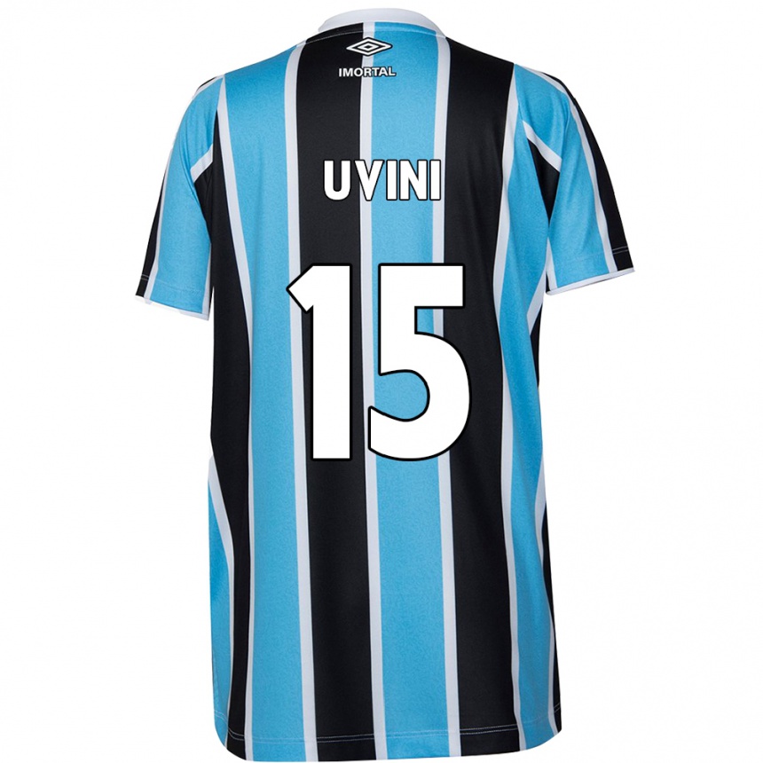 Niño Fútbol Camiseta Bruno Uvini #15 Azul Negro Blanco 1ª Equipación 2024/25