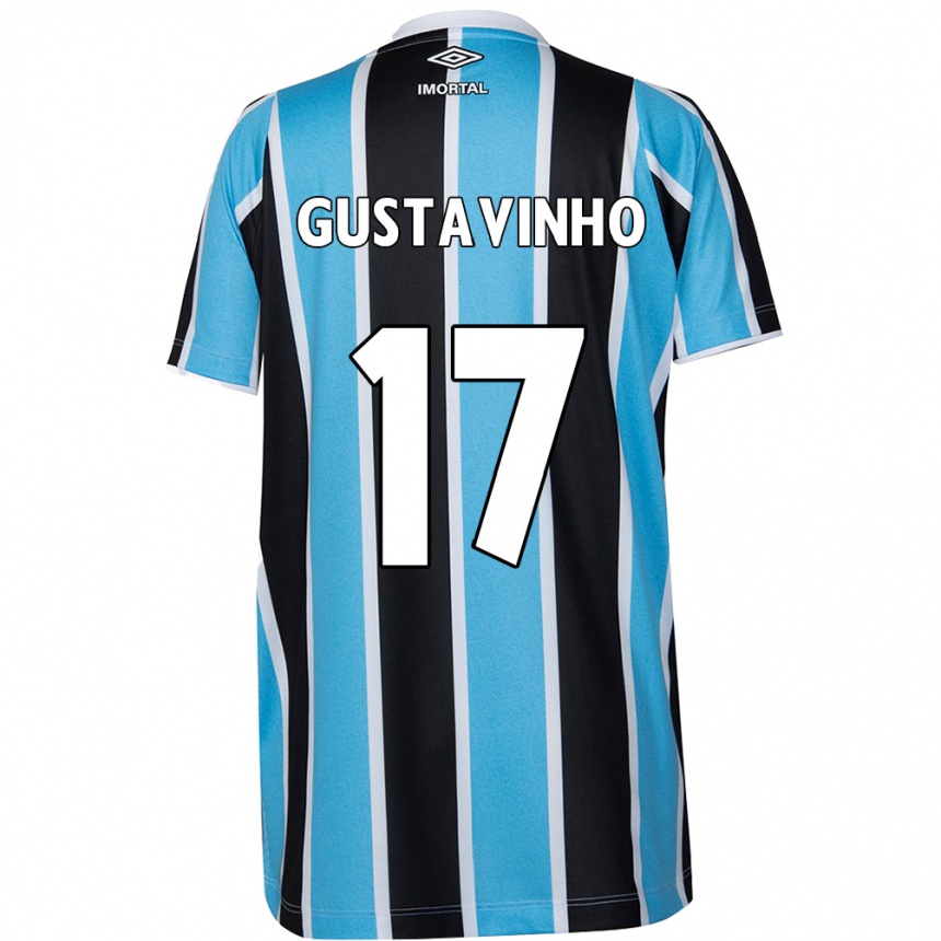 Niño Fútbol Camiseta Gustavinho #17 Azul Negro Blanco 1ª Equipación 2024/25