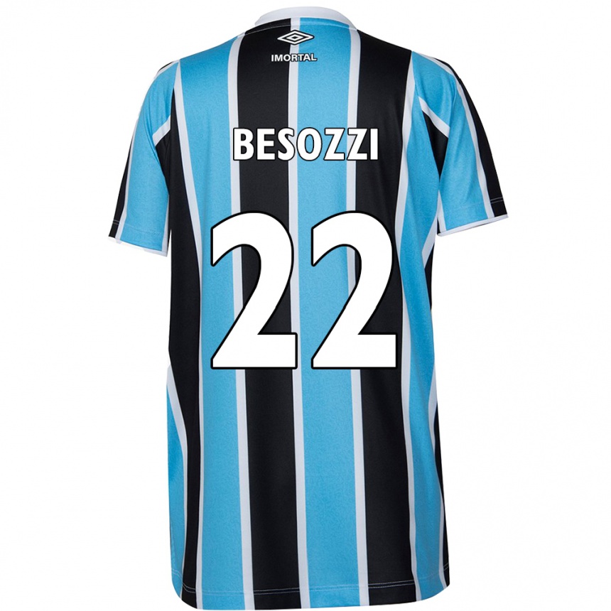 Niño Fútbol Camiseta Lucas Besozzi #22 Azul Negro Blanco 1ª Equipación 2024/25