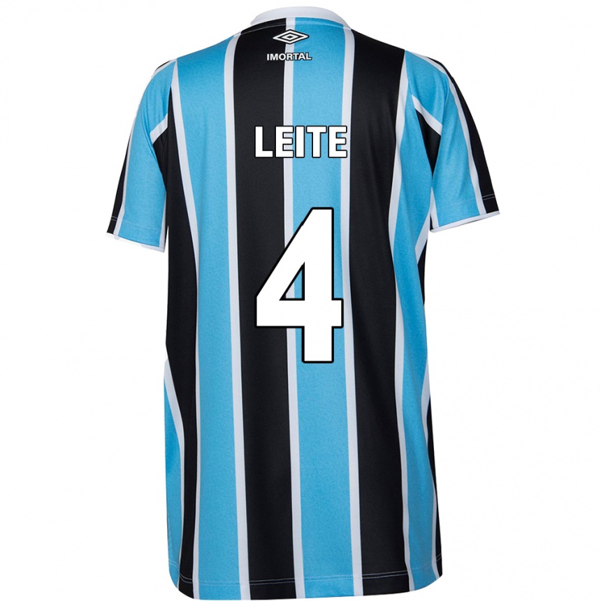 Niño Fútbol Camiseta Paulo Henrique Leite #4 Azul Negro Blanco 1ª Equipación 2024/25