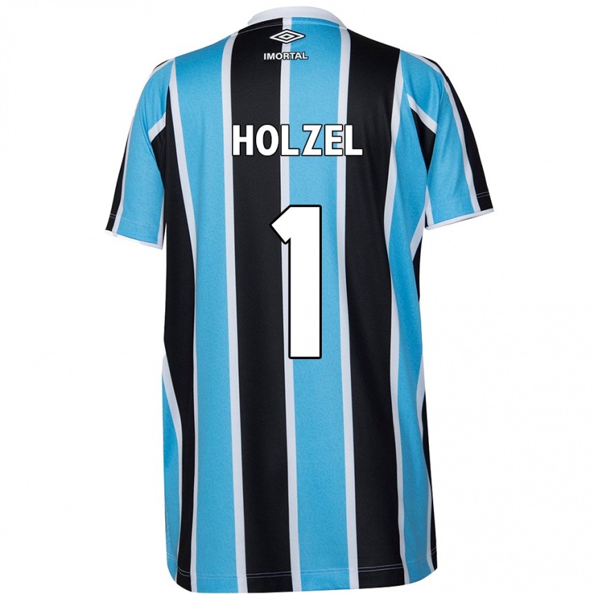 Niño Fútbol Camiseta Vivi Holzel #1 Azul Negro Blanco 1ª Equipación 2024/25