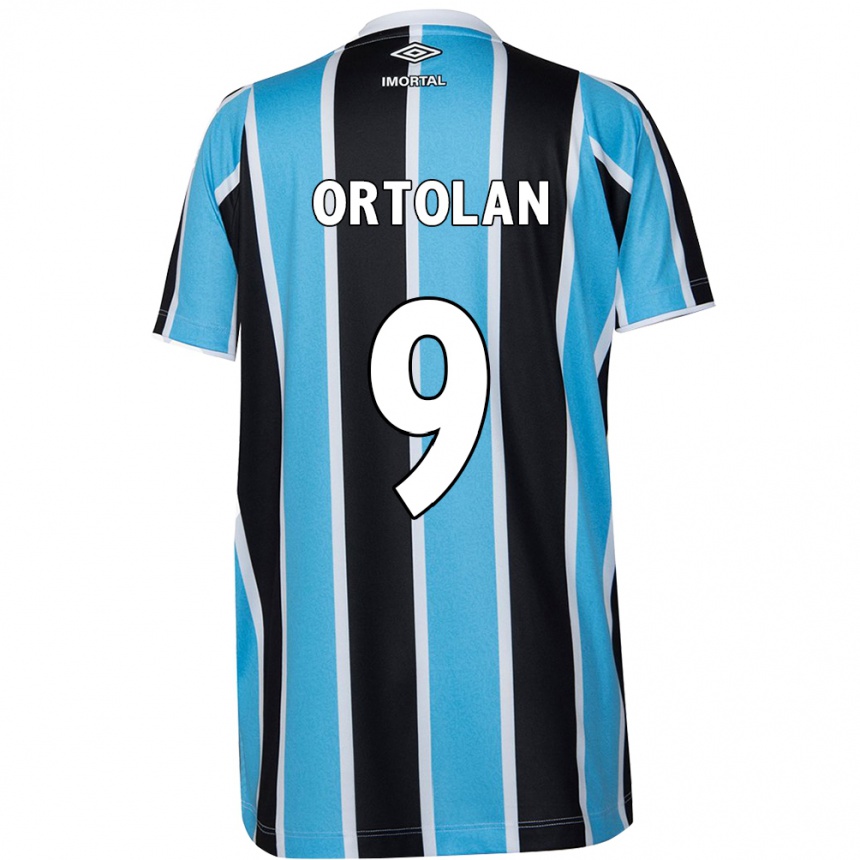 Niño Fútbol Camiseta Dani Ortolan #9 Azul Negro Blanco 1ª Equipación 2024/25