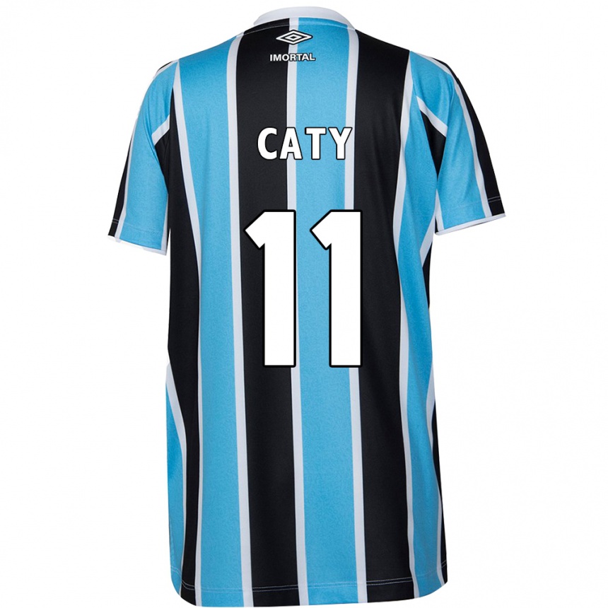 Niño Fútbol Camiseta Caty #11 Azul Negro Blanco 1ª Equipación 2024/25