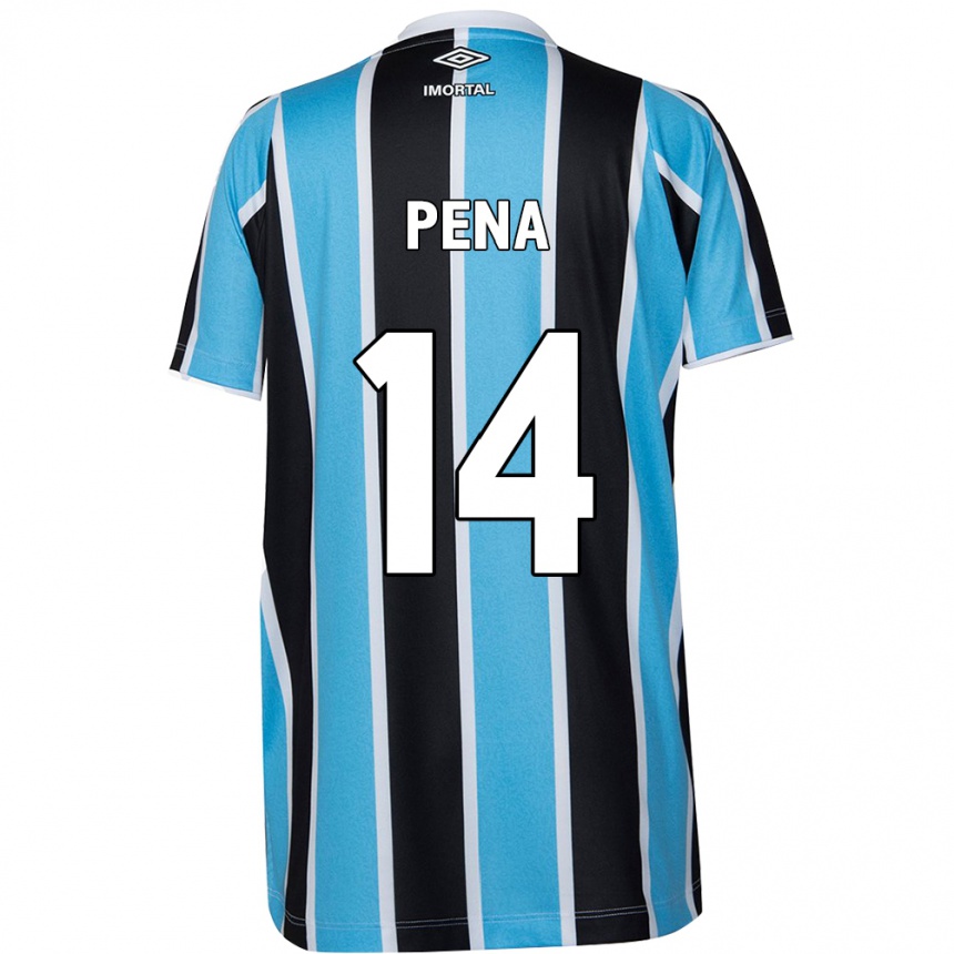 Niño Fútbol Camiseta Jessica Peña #14 Azul Negro Blanco 1ª Equipación 2024/25