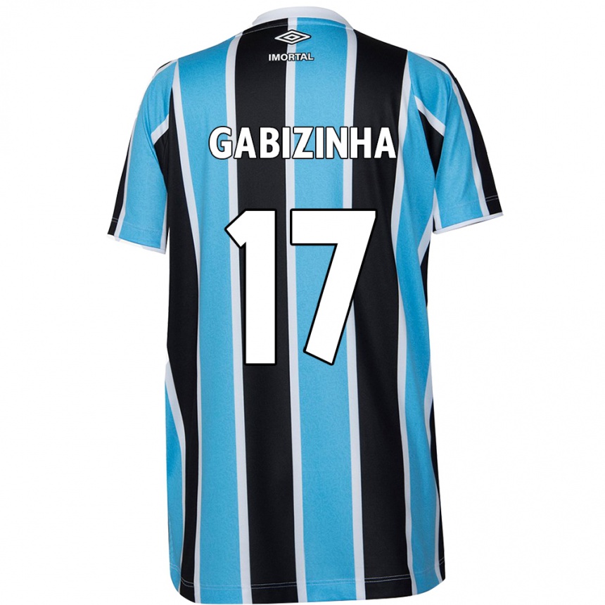 Niño Fútbol Camiseta Gabizinha #17 Azul Negro Blanco 1ª Equipación 2024/25