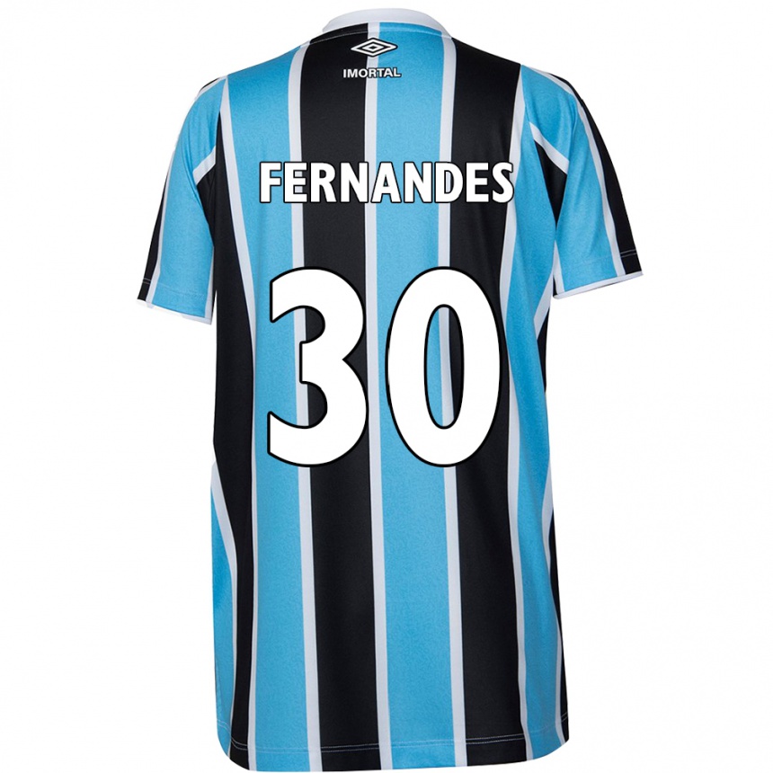 Niño Fútbol Camiseta Raquel Fernandes #30 Azul Negro Blanco 1ª Equipación 2024/25