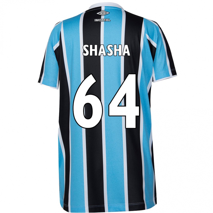 Niño Fútbol Camiseta Shashá #64 Azul Negro Blanco 1ª Equipación 2024/25