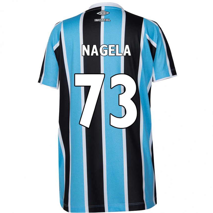 Niño Fútbol Camiseta Nágela #73 Azul Negro Blanco 1ª Equipación 2024/25