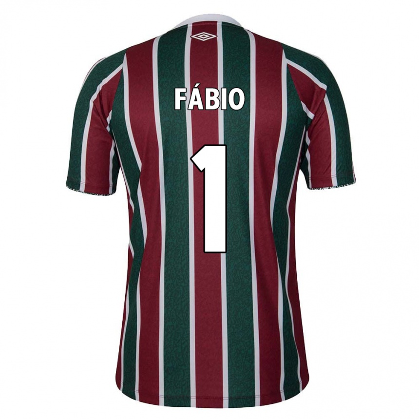 Niño Fútbol Camiseta Fábio #1 Verde Granate Blanco 1ª Equipación 2024/25