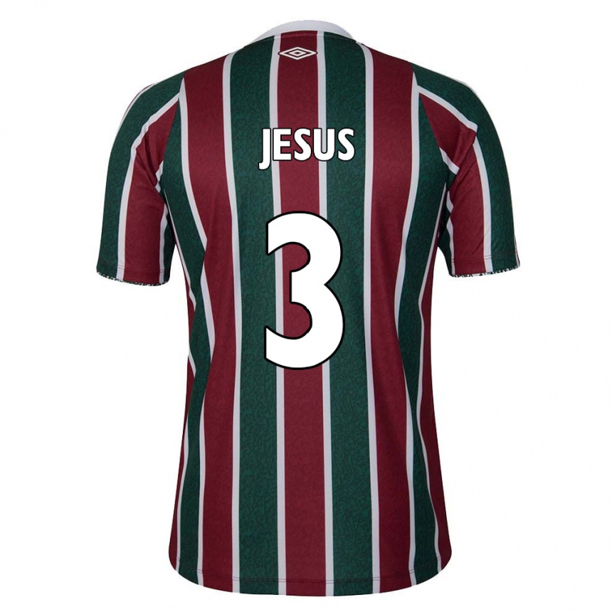 Niño Fútbol Camiseta Alexandre Jesus #3 Verde Granate Blanco 1ª Equipación 2024/25