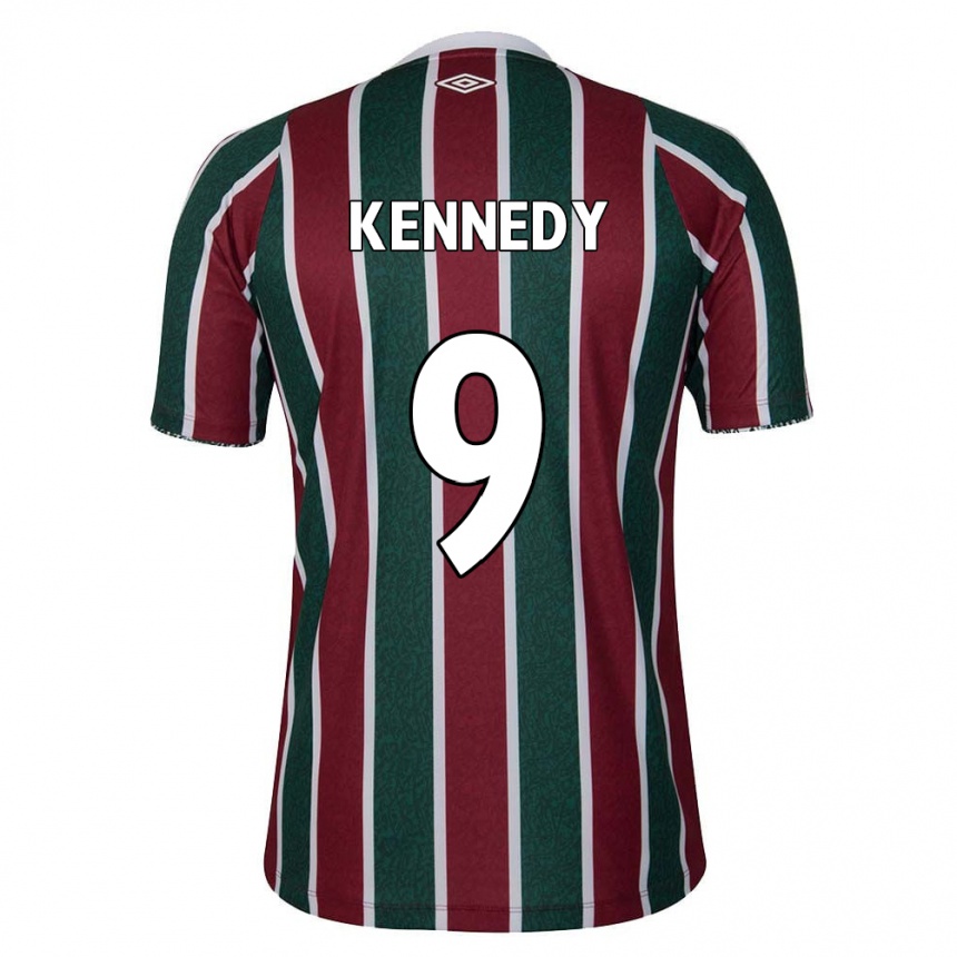 Niño Fútbol Camiseta John Kennedy #9 Verde Granate Blanco 1ª Equipación 2024/25