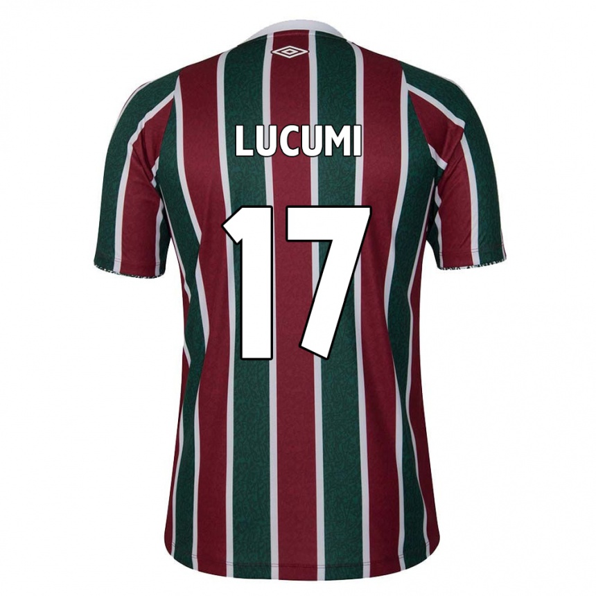 Niño Fútbol Camiseta Jan Lucumi #17 Verde Granate Blanco 1ª Equipación 2024/25