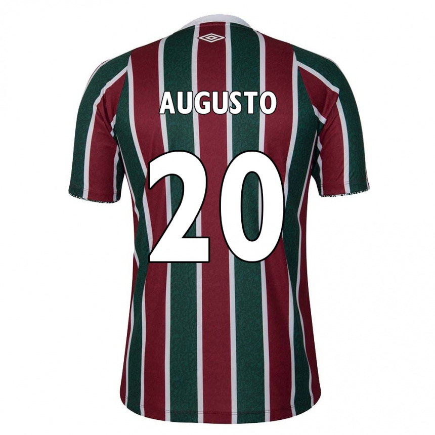 Niño Fútbol Camiseta Renato Augusto #20 Verde Granate Blanco 1ª Equipación 2024/25