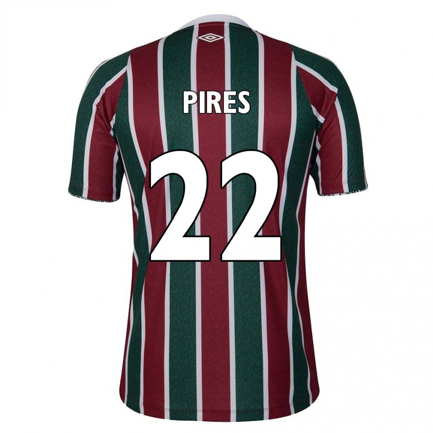 Niño Fútbol Camiseta Gabriel Pires #22 Verde Granate Blanco 1ª Equipación 2024/25