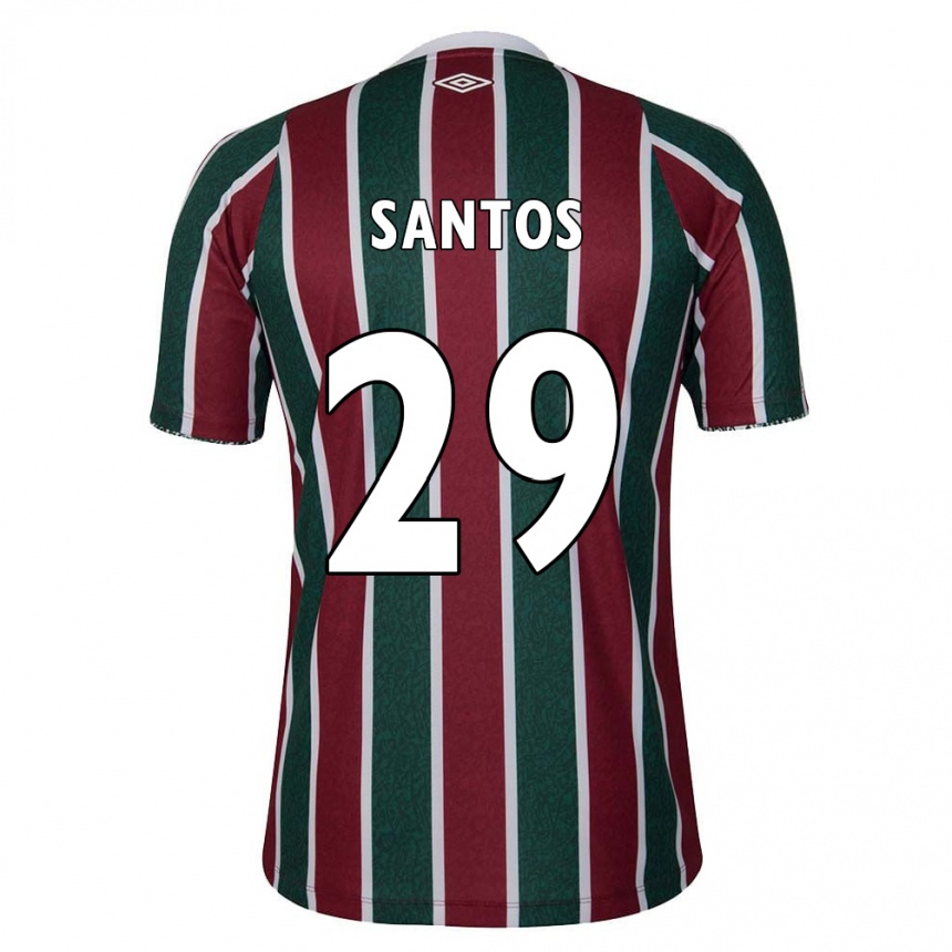 Niño Fútbol Camiseta Thiago Santos #29 Verde Granate Blanco 1ª Equipación 2024/25