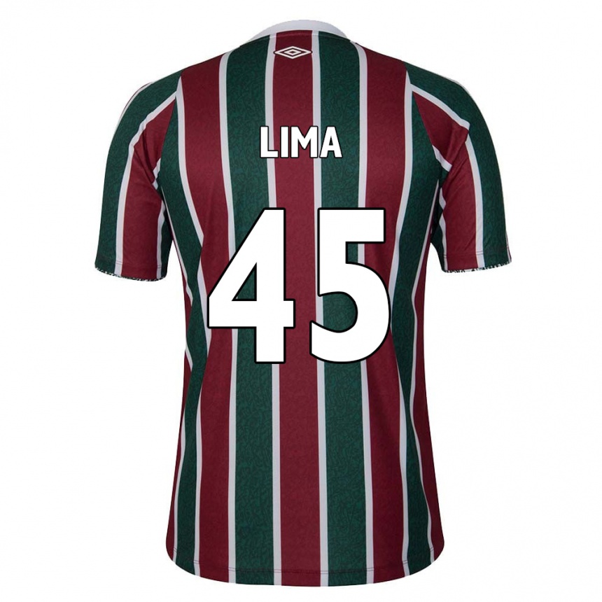 Niño Fútbol Camiseta Lima #45 Verde Granate Blanco 1ª Equipación 2024/25