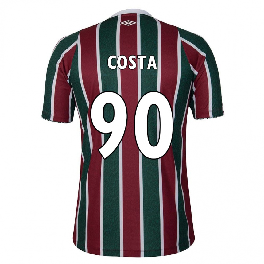 Niño Fútbol Camiseta Douglas Costa #90 Verde Granate Blanco 1ª Equipación 2024/25