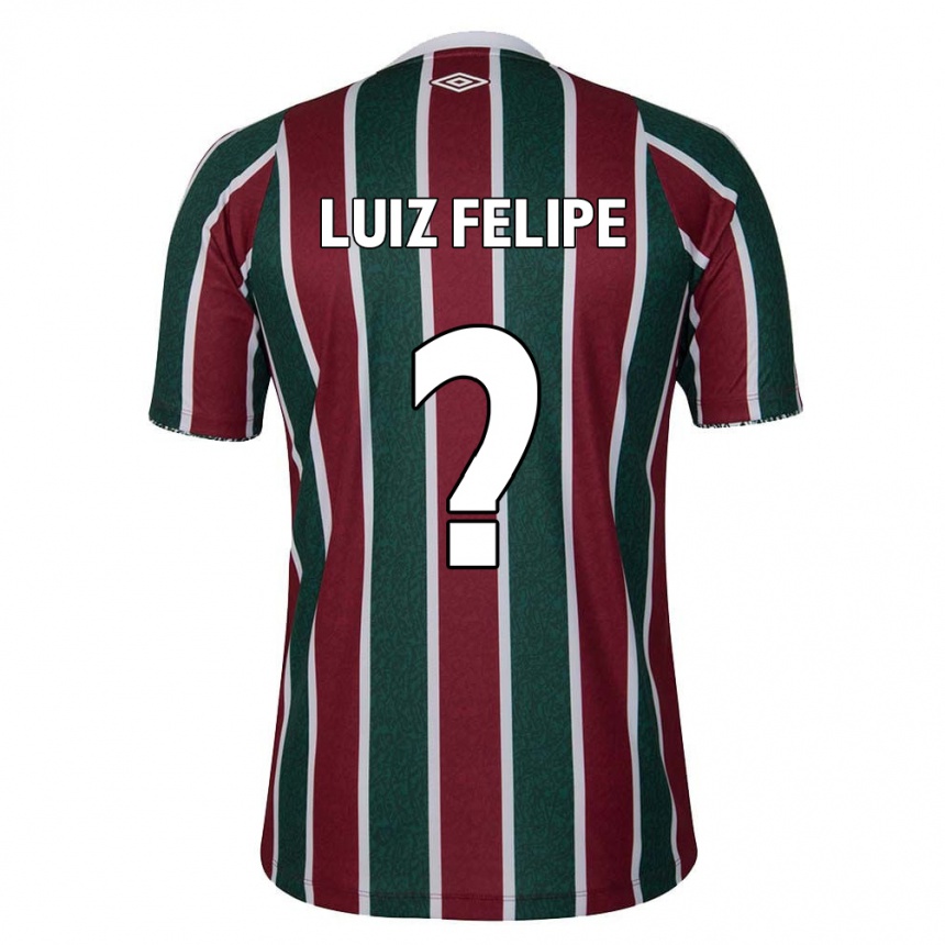 Niño Fútbol Camiseta Luiz Felipe #0 Verde Granate Blanco 1ª Equipación 2024/25