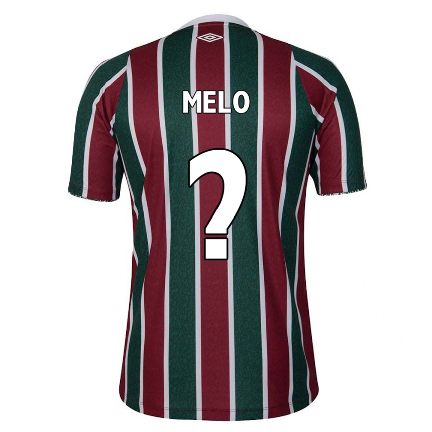 Niño Fútbol Camiseta Davi Melo #0 Verde Granate Blanco 1ª Equipación 2024/25