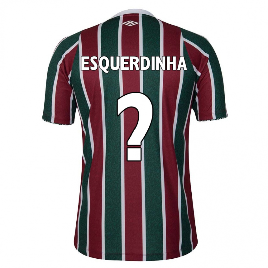 Niño Fútbol Camiseta Esquerdinha #0 Verde Granate Blanco 1ª Equipación 2024/25