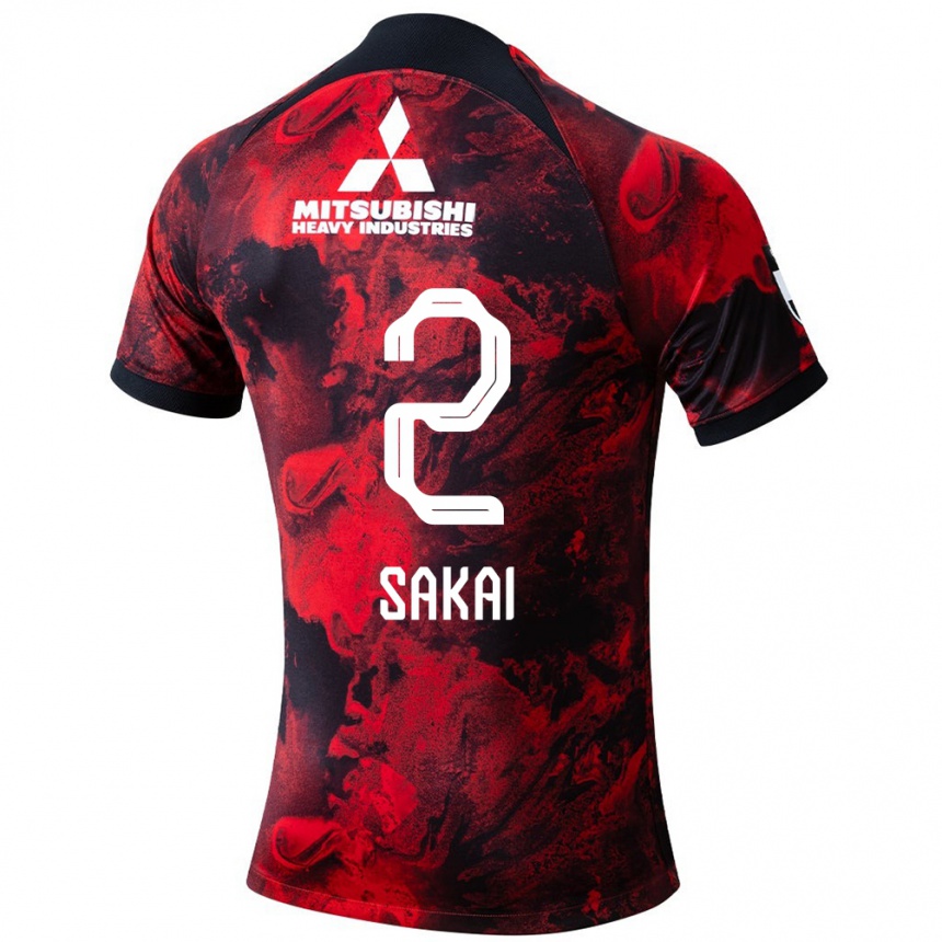 Niño Fútbol Camiseta Hiroki Sakai #2 Negro Rojo 1ª Equipación 2024/25