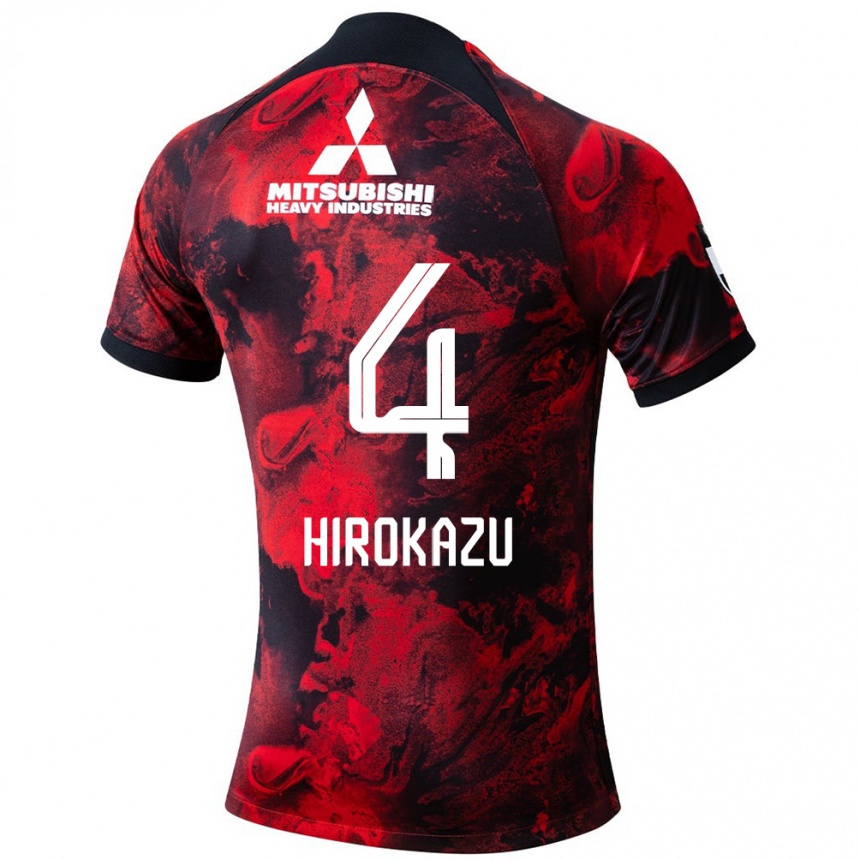 Niño Fútbol Camiseta Hirokazu Ishihara #4 Negro Rojo 1ª Equipación 2024/25