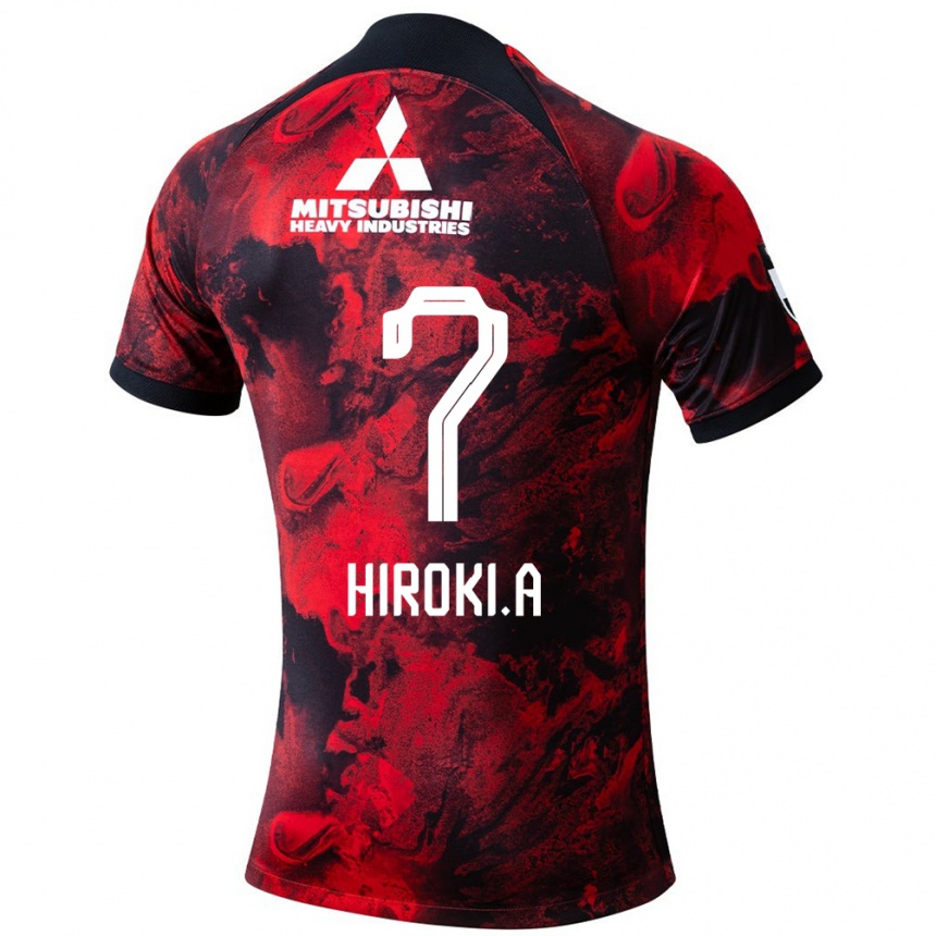 Niño Fútbol Camiseta Hiroki Abe #7 Negro Rojo 1ª Equipación 2024/25