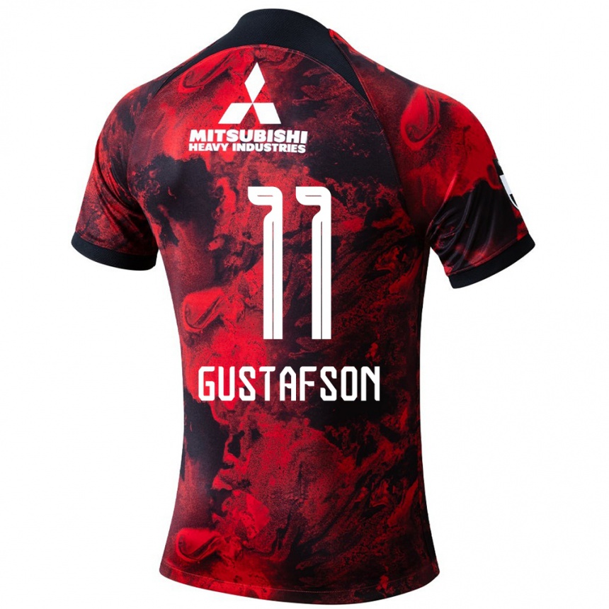 Niño Fútbol Camiseta Samuel Gustafson #11 Negro Rojo 1ª Equipación 2024/25