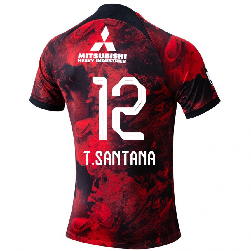 Niño Fútbol Camiseta Thiago #12 Negro Rojo 1ª Equipación 2024/25