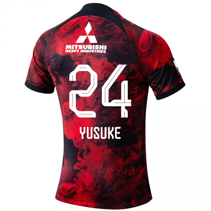 Niño Fútbol Camiseta Yusuke Matsuo #24 Negro Rojo 1ª Equipación 2024/25