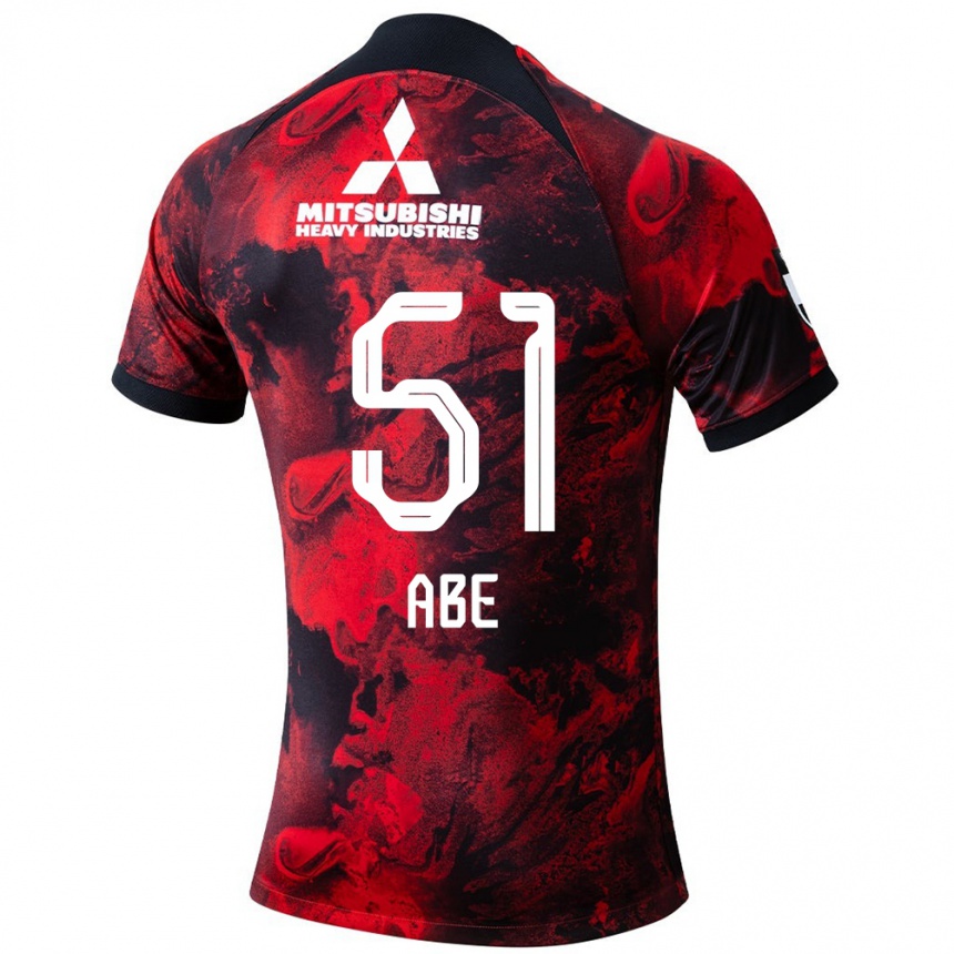 Niño Fútbol Camiseta Shintaro Abe #51 Negro Rojo 1ª Equipación 2024/25