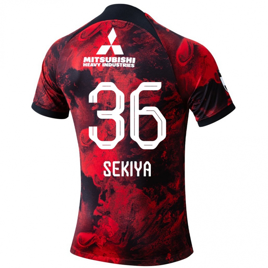 Niño Fútbol Camiseta Hikaru Sekiya #36 Negro Rojo 1ª Equipación 2024/25