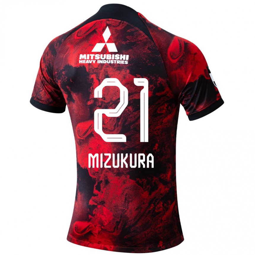 Niño Fútbol Camiseta Kei Mizukura #21 Negro Rojo 1ª Equipación 2024/25