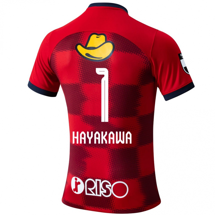 Niño Fútbol Camiseta Tomoki Hayakawa #1 Rojo Azul Blanco 1ª Equipación 2024/25