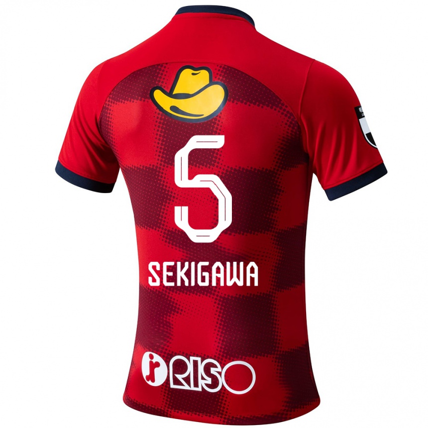 Niño Fútbol Camiseta Ikuma Sekigawa #5 Rojo Azul Blanco 1ª Equipación 2024/25