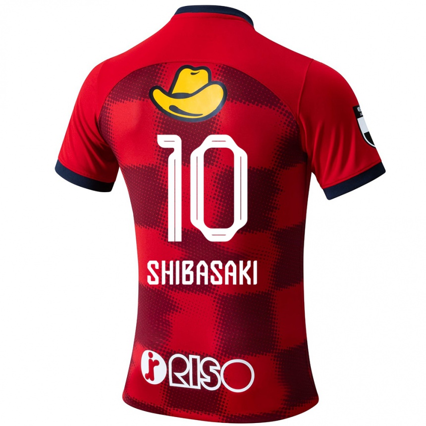 Niño Fútbol Camiseta Gaku Shibasaki #10 Rojo Azul Blanco 1ª Equipación 2024/25