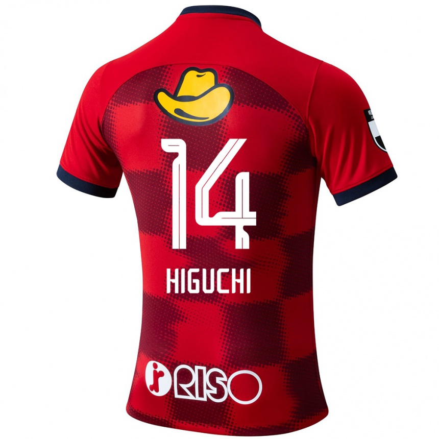 Niño Fútbol Camiseta Yuta Higuchi #14 Rojo Azul Blanco 1ª Equipación 2024/25