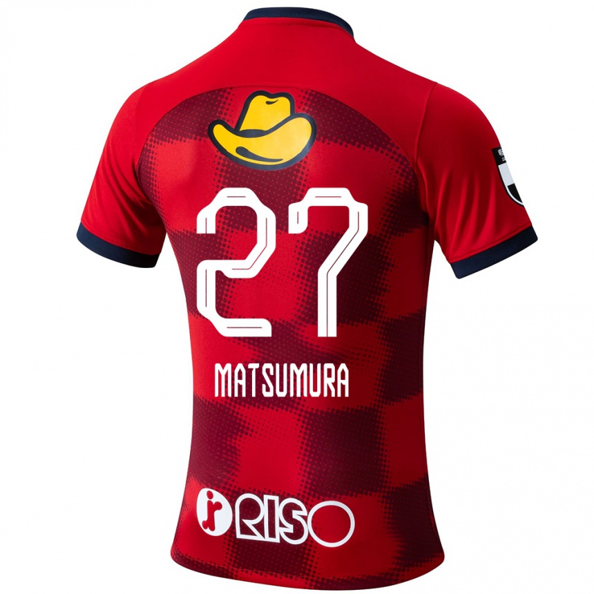 Niño Fútbol Camiseta Yuta Matsumura #27 Rojo Azul Blanco 1ª Equipación 2024/25