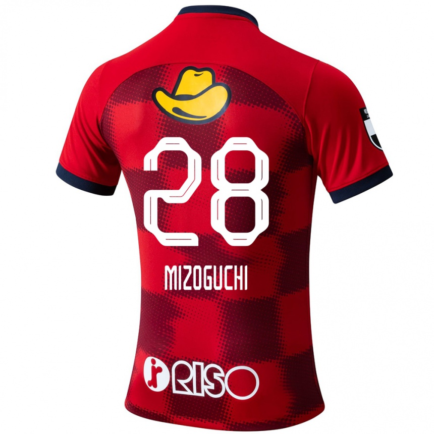 Niño Fútbol Camiseta Shuhei Mizoguchi #28 Rojo Azul Blanco 1ª Equipación 2024/25