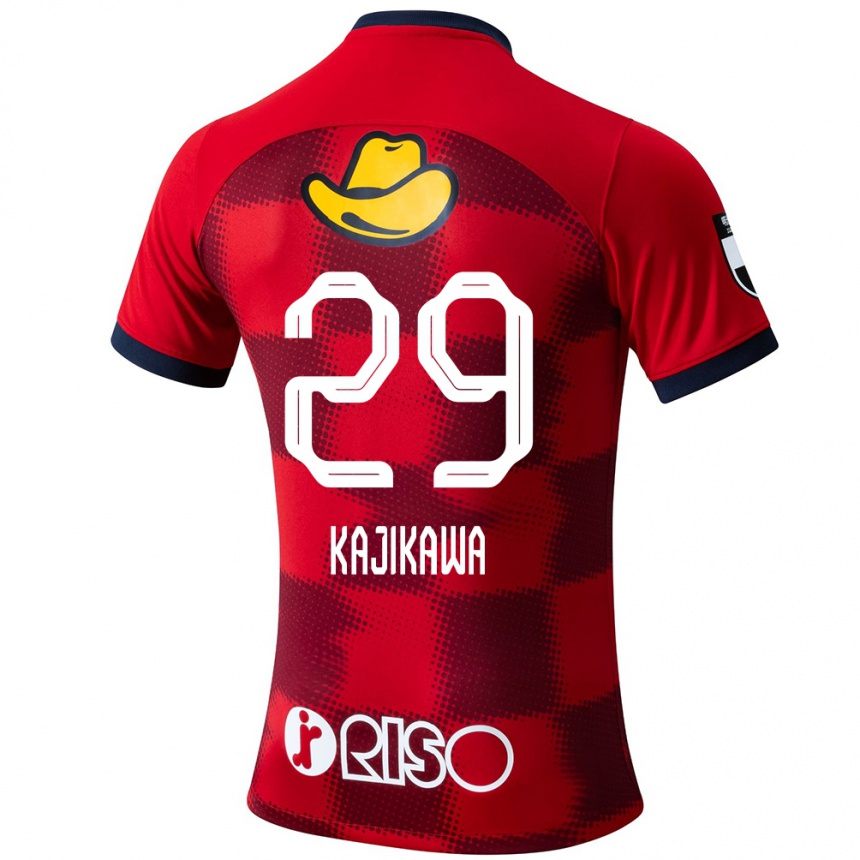 Niño Fútbol Camiseta Yuji Kajikawa #29 Rojo Azul Blanco 1ª Equipación 2024/25