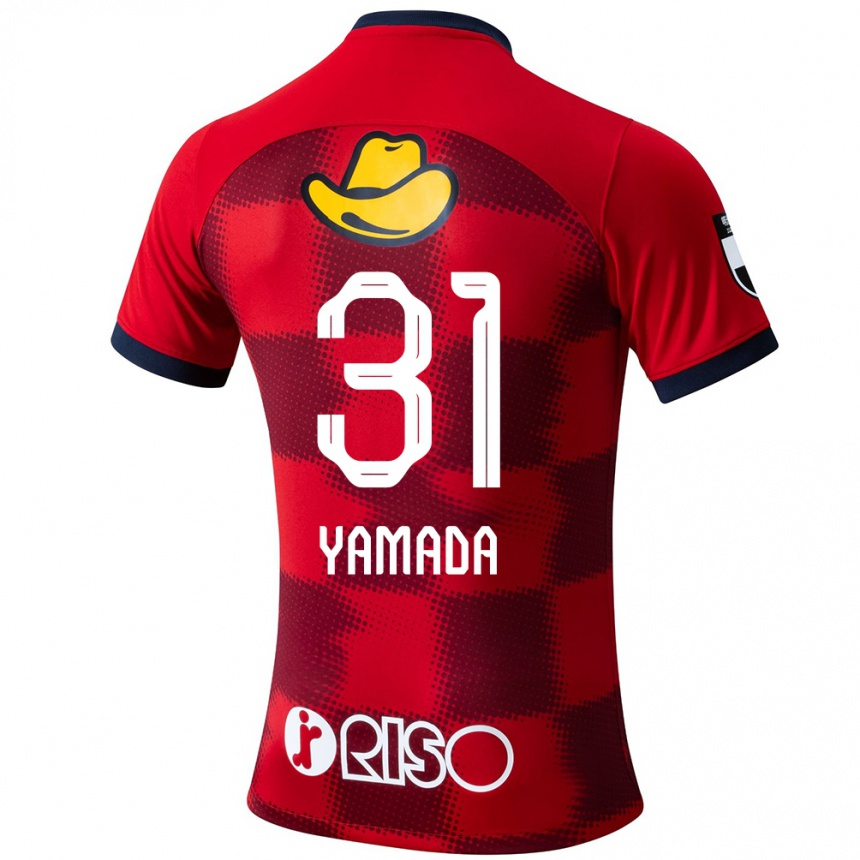 Niño Fútbol Camiseta Taiki Yamada #31 Rojo Azul Blanco 1ª Equipación 2024/25