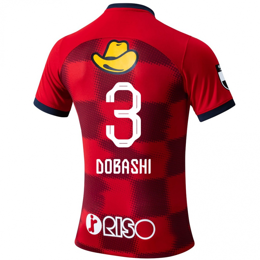 Niño Fútbol Camiseta Ryunosuke Dobashi #3 Rojo Azul Blanco 1ª Equipación 2024/25