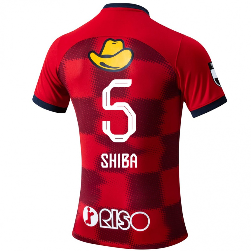 Niño Fútbol Camiseta Rikuto Shiba #5 Rojo Azul Blanco 1ª Equipación 2024/25