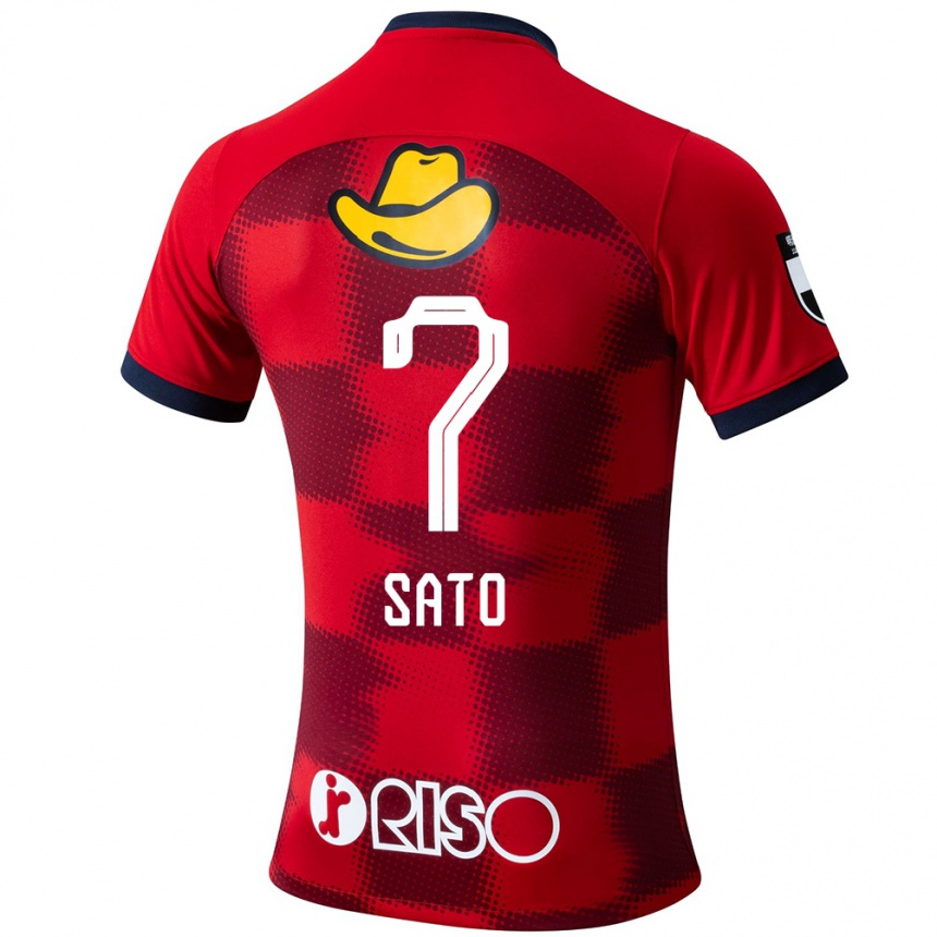 Niño Fútbol Camiseta Mihiro Sato #7 Rojo Azul Blanco 1ª Equipación 2024/25