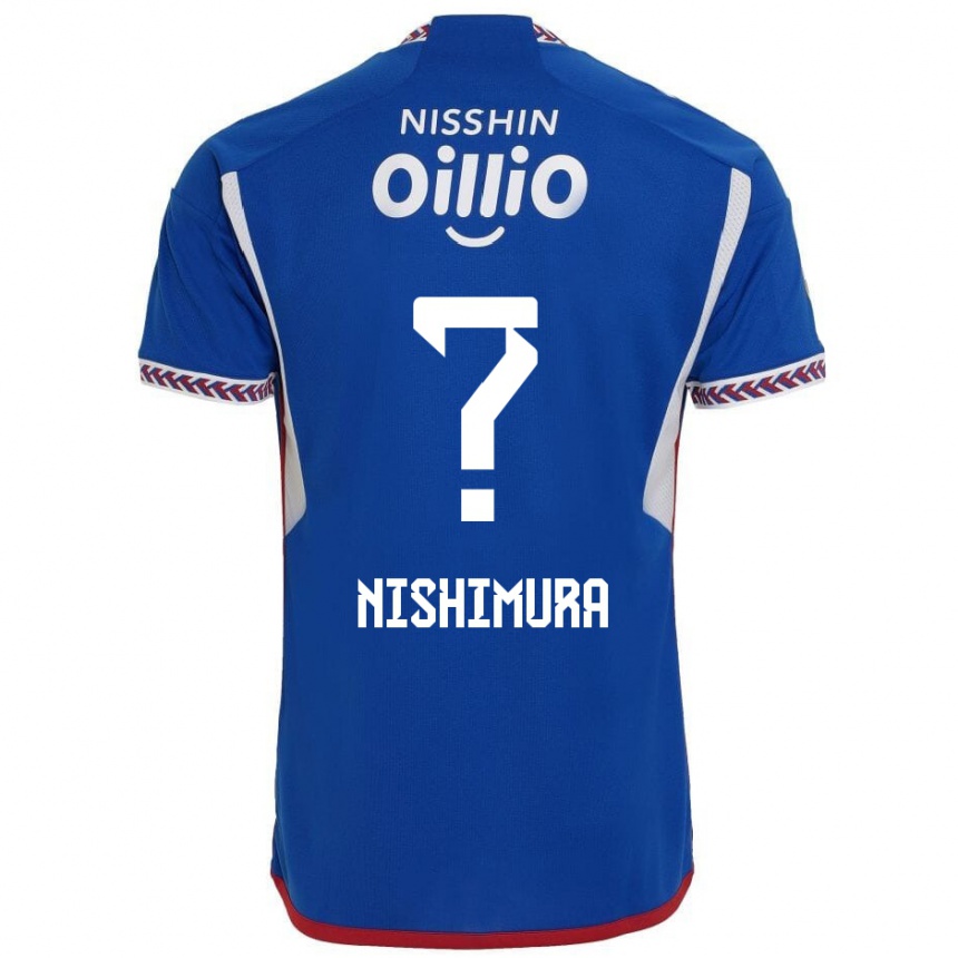 Niño Fútbol Camiseta Takuma Nishimura #0 Azul Blanco Rojo 1ª Equipación 2024/25