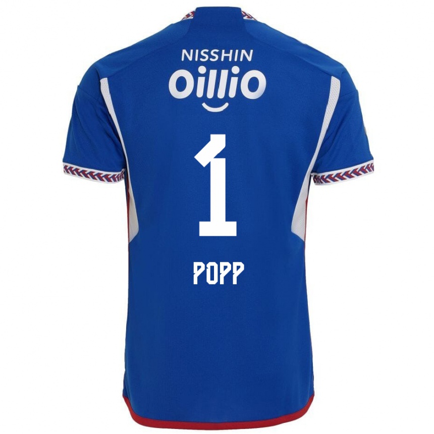 Niño Fútbol Camiseta William Popp #1 Azul Blanco Rojo 1ª Equipación 2024/25